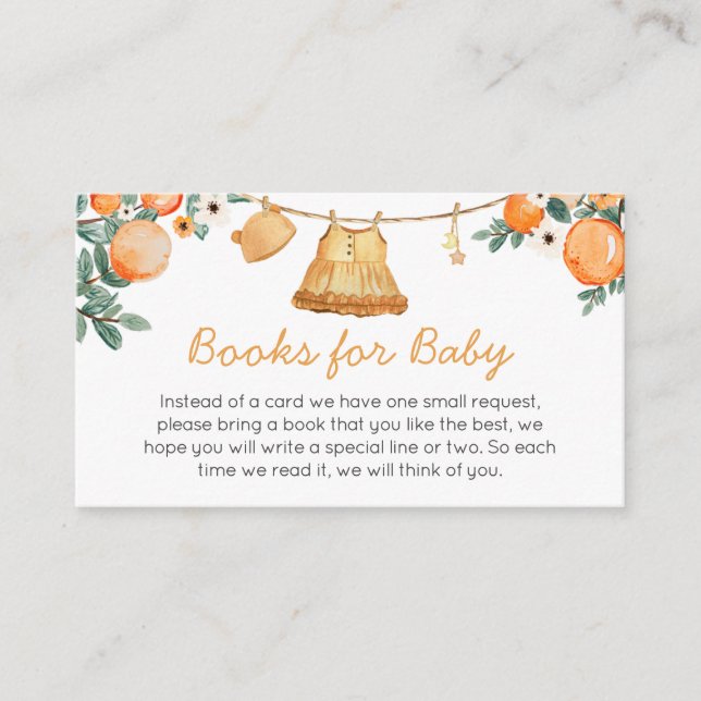 Baby Clothesline Orange Fruit Books for Baby Begleitkarte (Vorderseite)