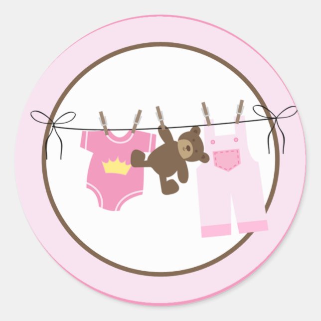 Baby Clothesline (pink) Umschlag Aufkleber (Vorderseite)