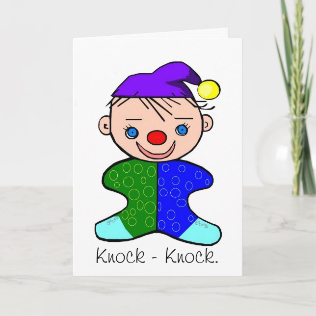 Baby Clown Knock - Knock Joke Greeting Card Karte (Vorderseite)