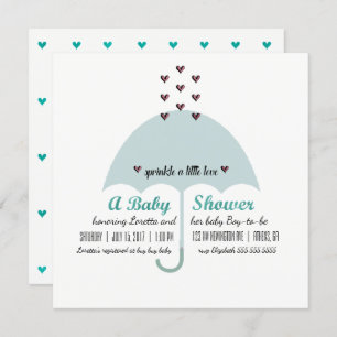 BABY & CO Blue and Pink Baby Dusche Sprinkle Party Einladung