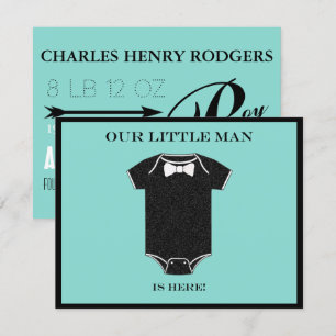 BABY & CO Boy Birth Announcement Card Einladung
