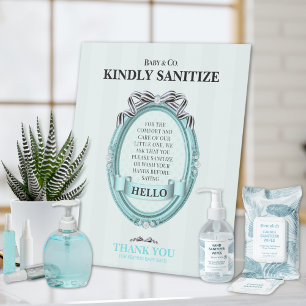 Baby & Co Desinfektionsstation Tischschild Sockelschild