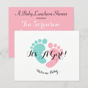 BABY & CO Pink Baby Reveal Baby Dusche Party Einladung