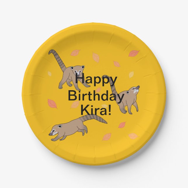 Baby Coatis Birthday Pappteller (Vorderseite)