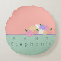 Baby Colorful Daisies on Soft Peach & Jungle Mist