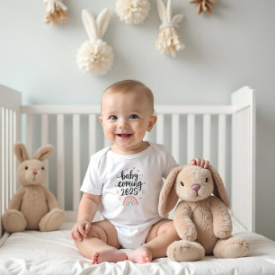Baby Coming 2025 Rainbow Baby Strampler