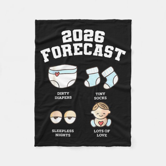 Baby Coming Soon 2026 Forecast Baby Shower Funny N Fleecedecke (Vorderseite)