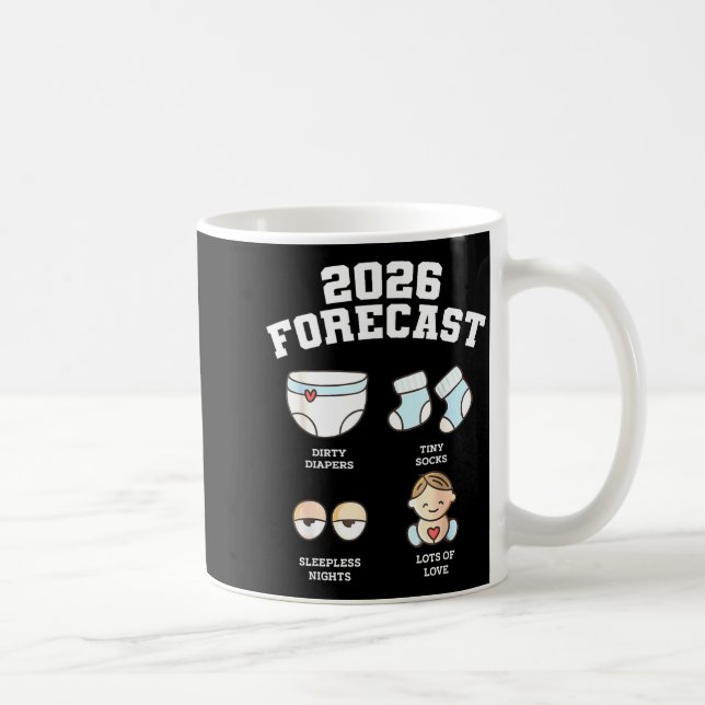 Baby Coming Soon 2026 Forecast Baby Shower Funny N Kaffeetasse (Rechts)