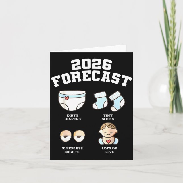 Baby Coming Soon 2026 Forecast Baby Shower Funny N Karte (Vorderseite)