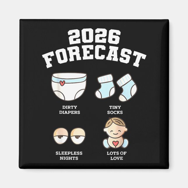 Baby Coming Soon 2026 Forecast Baby Shower Funny N Magnet (Vorne)