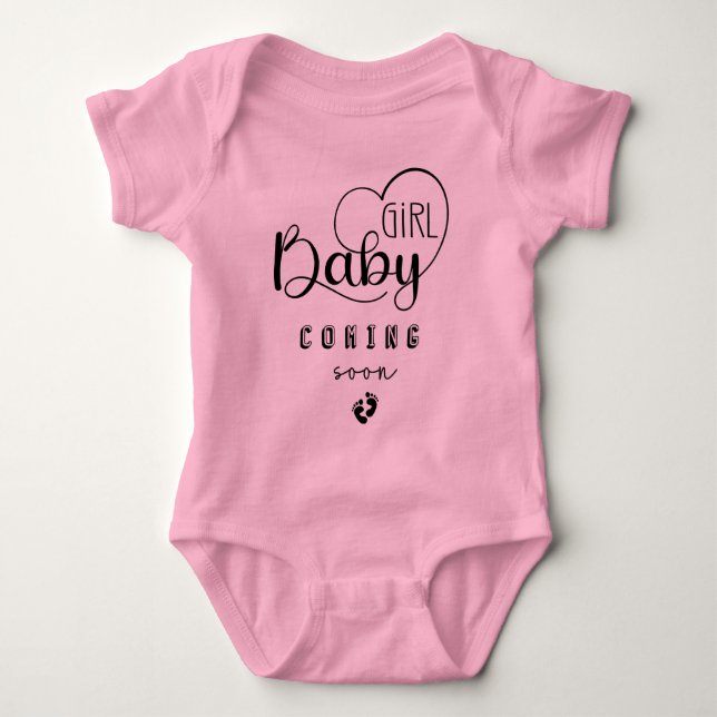 Baby Comon bald Girl Pink Baby Bodysuit Strampler (Vorderseite)