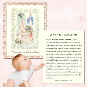 Baby Consecration Gebet zur Jungfrau Mary Mitteilungskarte