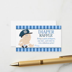 Baby Cop Polizist Baby Shower Windel Raffle Begleitkarte