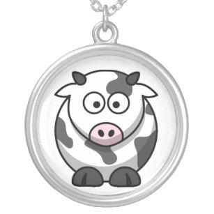 Baby Cow Cartoon Necklace Versilberte Kette
