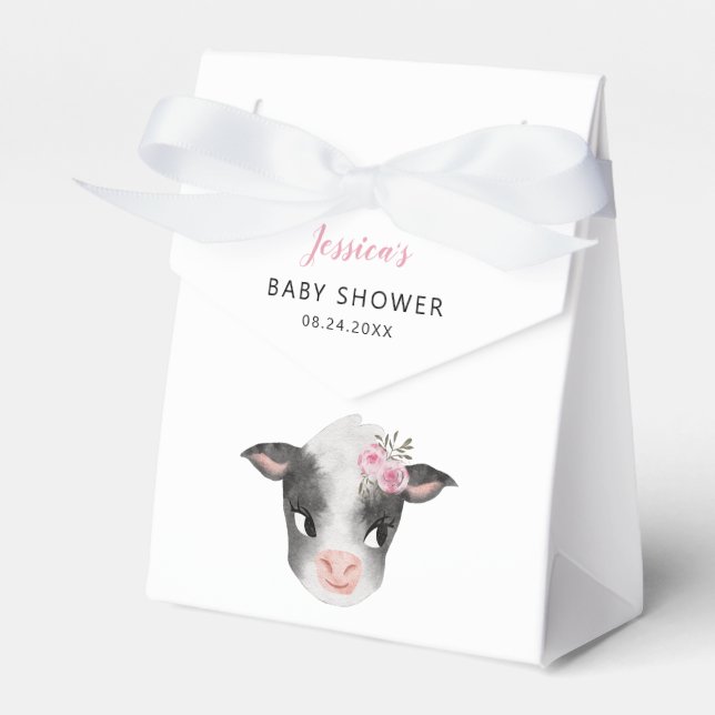 Baby Cow Girl Babydusche Geschenkschachtel (Vorderseite)