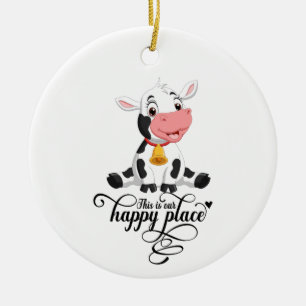 Baby Cow unser glücklicher Ort Keramik Ornament