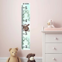 Baby Cow Watercolor Eucalyptus Growth Chart