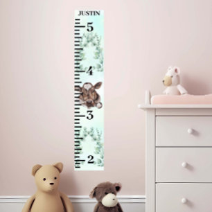 Baby Cow Watercolor Eucalyptus Growth Chart Poster