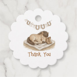 Baby Cowboy Boots and Foal Baby Shower Thank You Geschenkanhänger