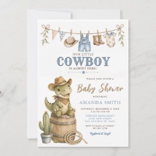 Baby-Cowboy-Dinosaur-Baby-Shower Einladung