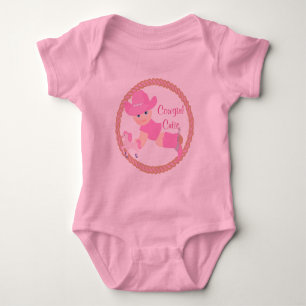 Baby Cowgirl Pink Hat Stiefel und Pferd Strampler