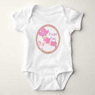 Baby Cowgirl Pink Hat Stiefel und Pferd Strampler