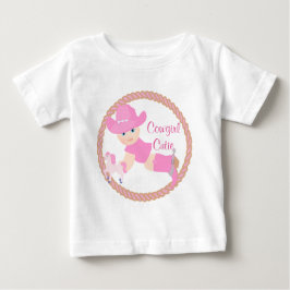 Baby Cowgirl Pink Hat Stiefel und Pferdekleid T-shirt