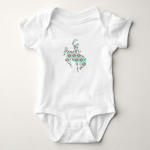 Baby Cowgirl Pink Turquoise Bronc Rodeo Aztec West Strampler