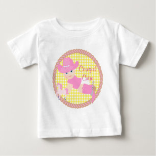 Baby-Cowgirl Rosa Hut Stiefel und Pferd Baby T-shirt