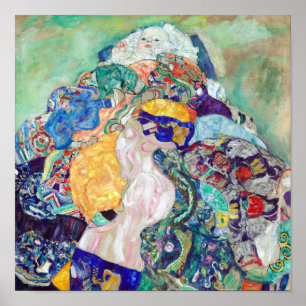 Baby Cradle Malerei von Gustav Klimt Poster