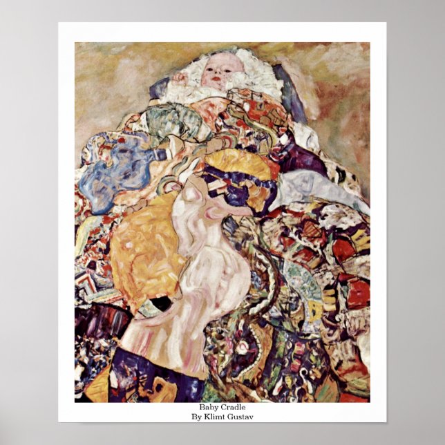 Baby Cradle von Klimt Gustav Poster (Vorne)