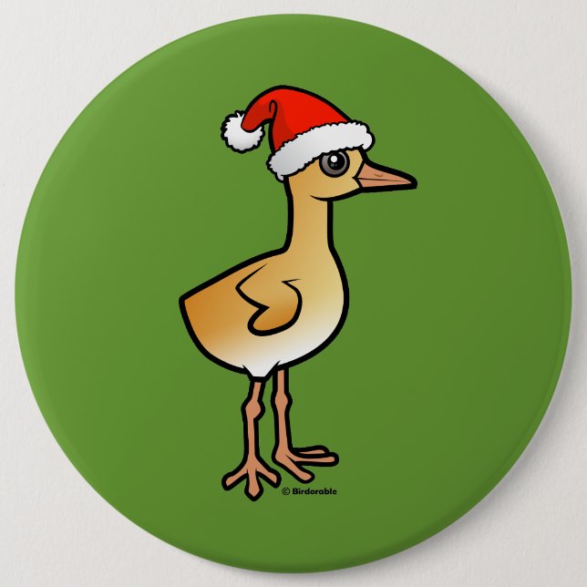 Baby Crane Santa Button (Vorderseite)