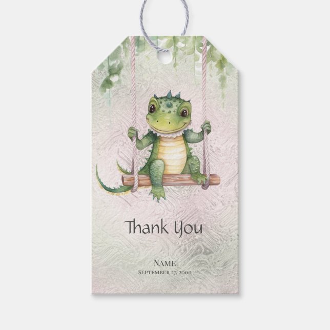 Baby Crocodile-Geschenk-Tag Geschenkanhänger (Vorderseite)