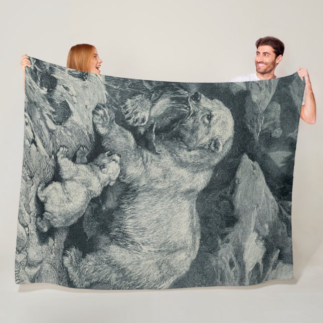 Baby Cub und Mama Polar Bear Fleecedecke (Beispiel)