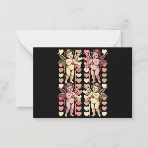 Baby-Cupid-Coquette-Bogen Retro Valentinstag Mitteilungskarte