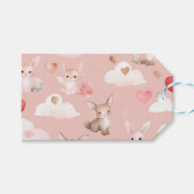 Baby Cupid Tiere Geschenkanhänger – Wasserfarbe Pa