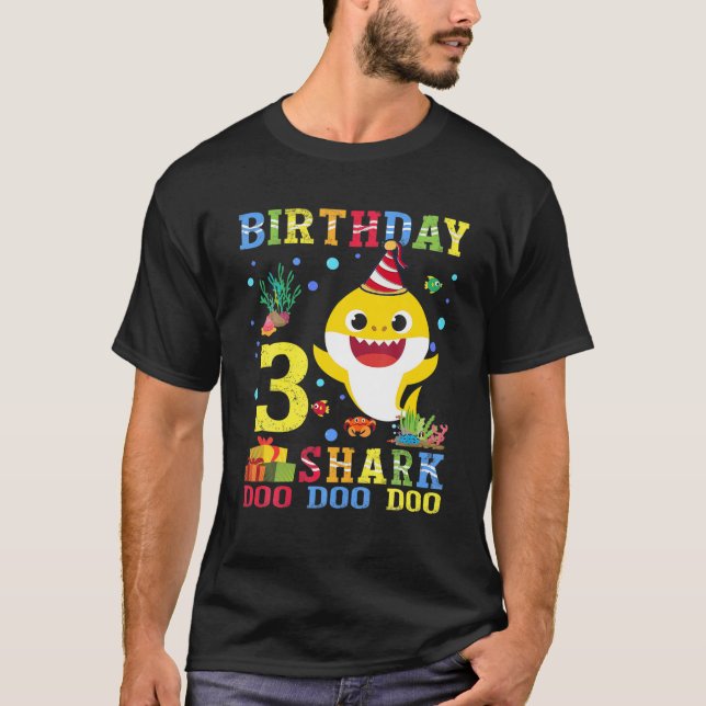 Baby Cute Shark 3Rd Birthday Boy Girl 3 Year Old G T-Shirt (Vorderseite)