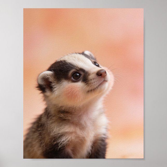 Baby-Dachs-Kinderzimmer-Wandbild Poster (Vorne)