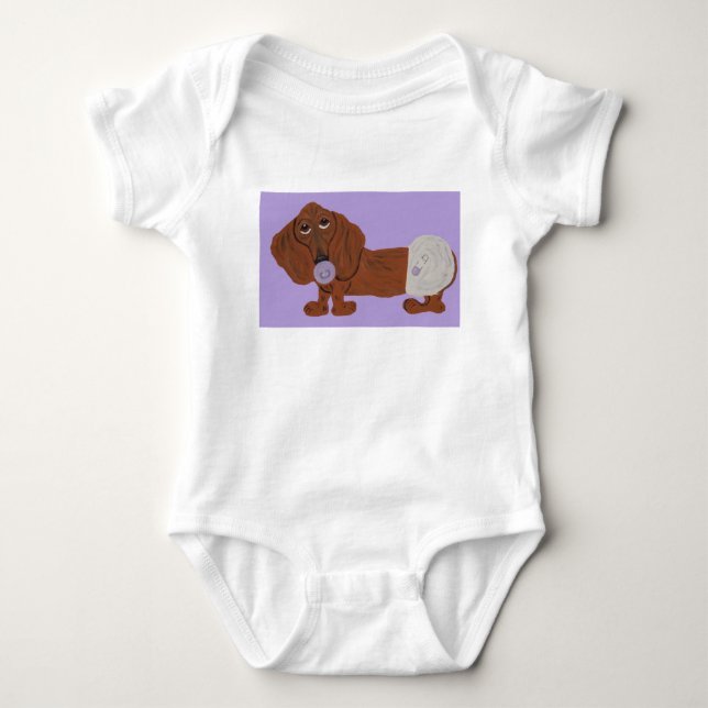 Baby-Dackel Baby Strampler (Vorderseite)