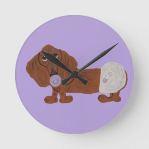 Baby-Dackel Runde Wanduhr