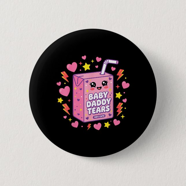 Baby Daddy Tränen Kawaii Saftbox Cute Lustig Button (Vorderseite)