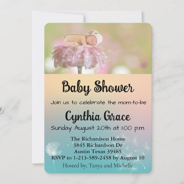 Baby, Daisis und Landelion Feiertagskarte (Vorderseite)