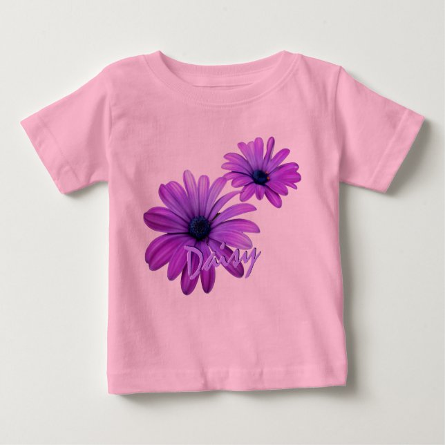 Baby Daisy T - Shirt Personalisiert Lila Baby Shir (Vorderseite)