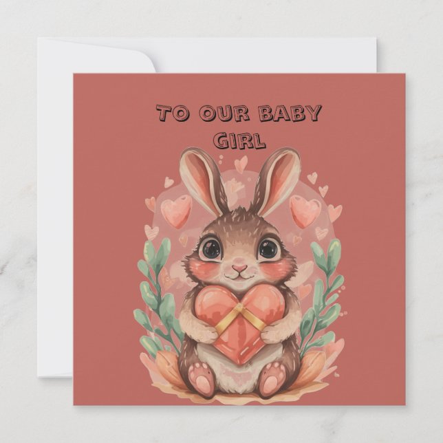 Baby Daughter Valentine Karte