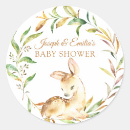 Baby Deer Baby Shower Runder Aufkleber