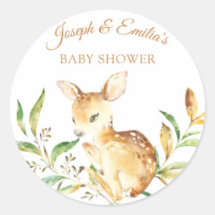 Baby Deer Baby Shower Runder Aufkleber