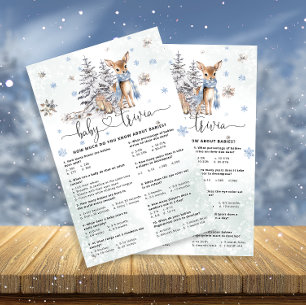 Baby Deer Baby Trivia Baby Showkarte