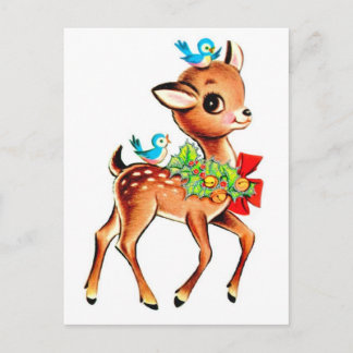 Baby Deer Christmas Feiertagspostkarte
