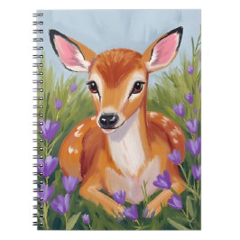 Baby Deer Fawn Animal Watercolor Painting Notizblock