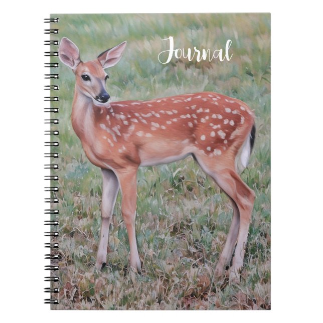 Baby Deer Fawn Art Journal Notizblock (Vorderseite)